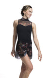 15" Wrap Skirt in Autumn Bloom Print Mesh - AW501AB
