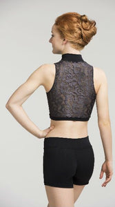 Zip Front Crop Top with Deco Lace - AW315DC