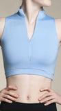 Zip Front Crop Top with Sprig Mesh - AW315SG