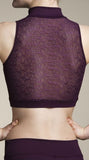 Zip Front Crop Top with Swirl Lace - AW315SW