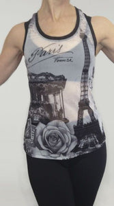 Mesh Racerback Tank Paris Print - AW319PR