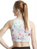 Sleeveless Crop Top in Triangles Print - AW321TR