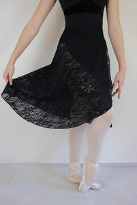 25" Long Wrap Skirt in Kara Lace - AW512KL